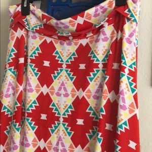 Classic Maxi lularoe skirt red, Aztec print
